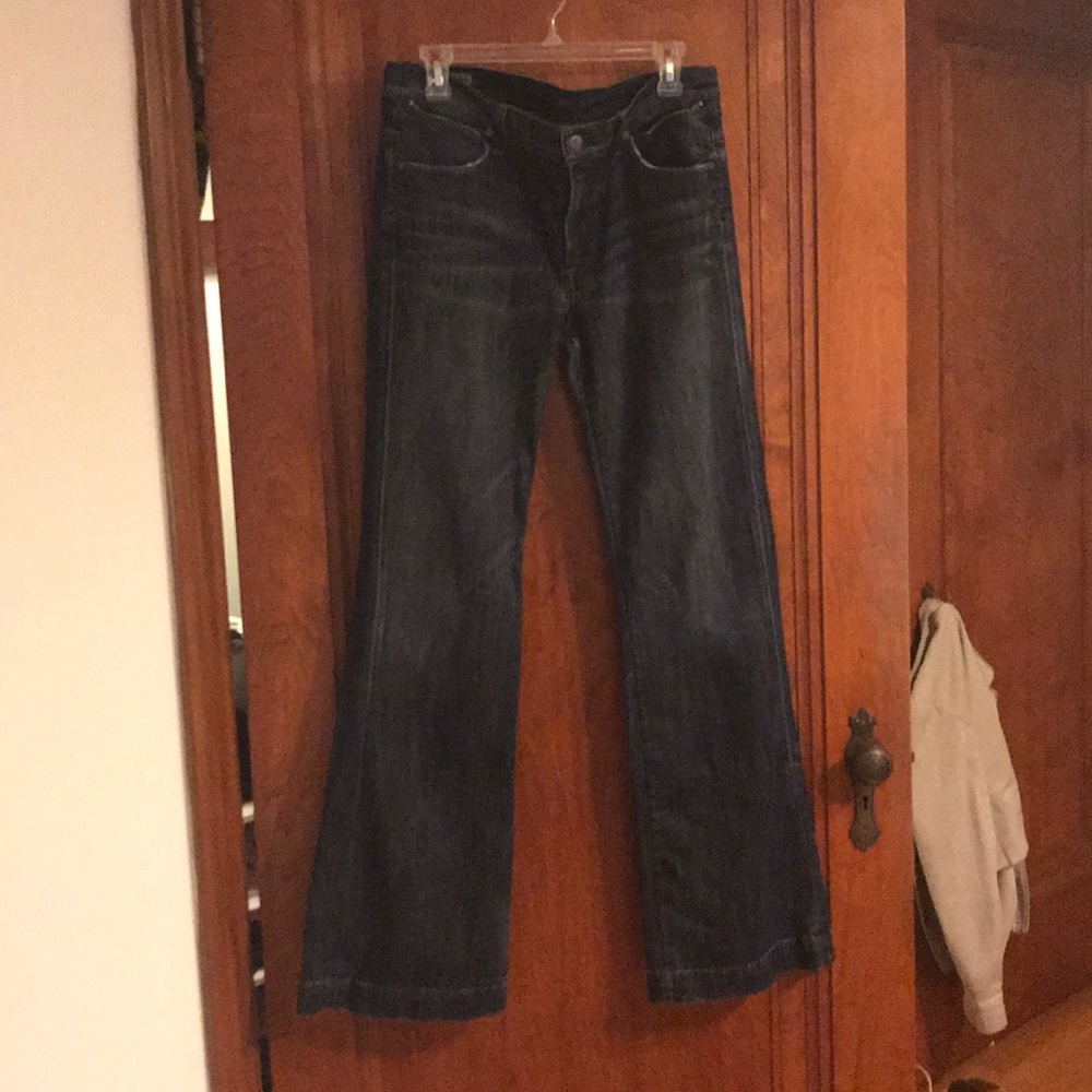 Dark wide leg jeans